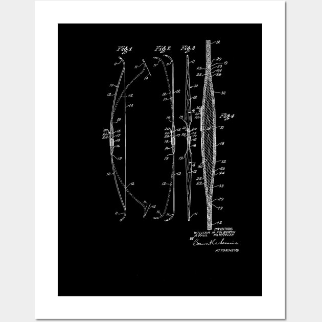 Archery Bow Vintage Patent Drawing Funny Novelty T-Shirt Wall Art by TheYoungDesigns